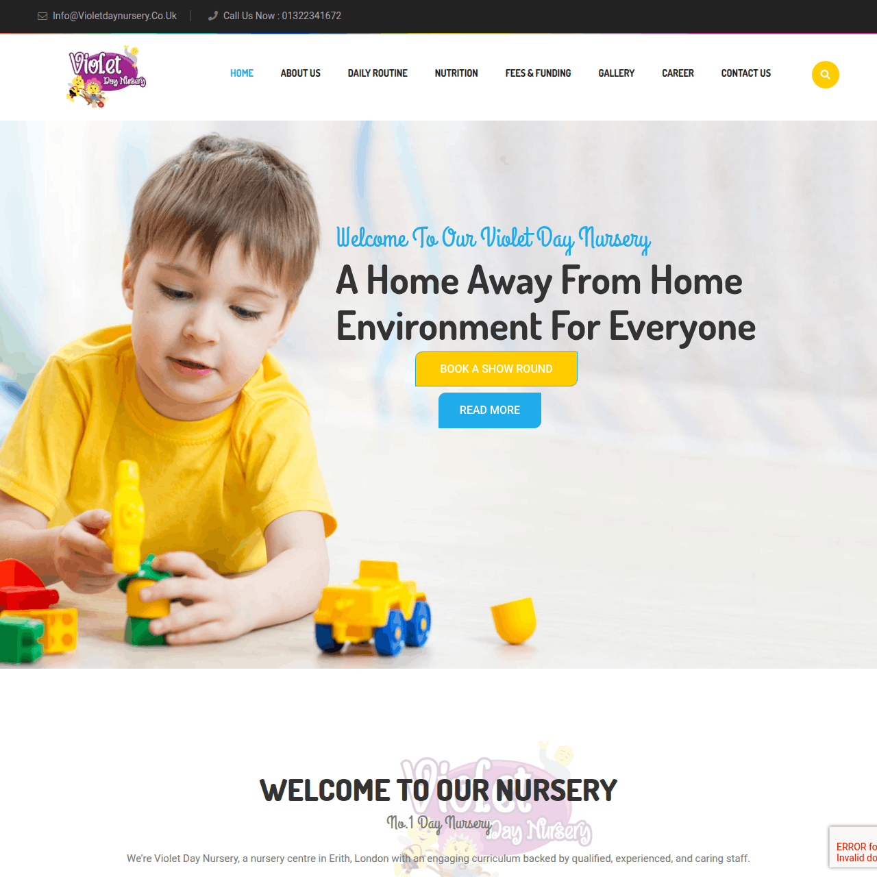Violet Day Nursery website screenshot